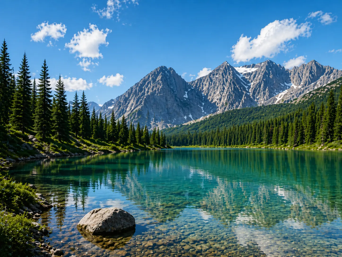 A detailed outdoor scene with bright natural colors