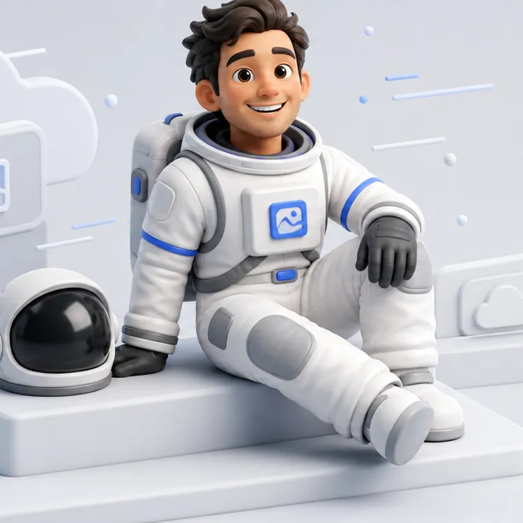 Wide off-center astronaut portrait cropped using attention gravity