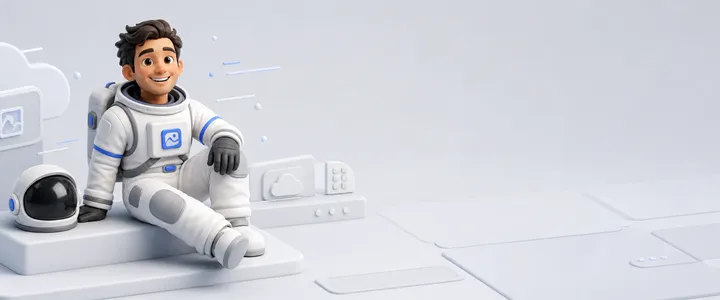 Wide off-center astronaut portrait source image